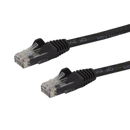 StarTech.com 10ft CAT6 Ethernet Cable - Black CAT 6 Gigabit Ethernet Wire -250MHz 100W PoE RJ45 UTP Network/Patch Cord Snagless w/Strain Relief Individually Tested