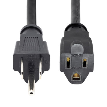 StarTech.com 1ft (30cm) Short Extension Cord, NEMA 5-15R to NEMA 5-15P Black Extension Cord, 13A 125V, 16AWG, Outlet Extension Power Cable, NEMA 5-15R to NEMA 5-15P AC Computer Power Cord - UL Listed