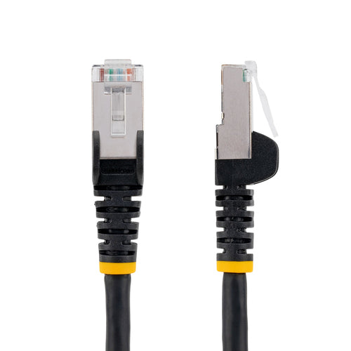 StarTech.com 12ft CAT6a Ethernet Cable - Black - Low Smoke Zero Halogen (LSZH) - 10GbE 500MHz 100W PoE++ Snagless RJ-45 w/Strain Reliefs S/FTP Network Patch Cord