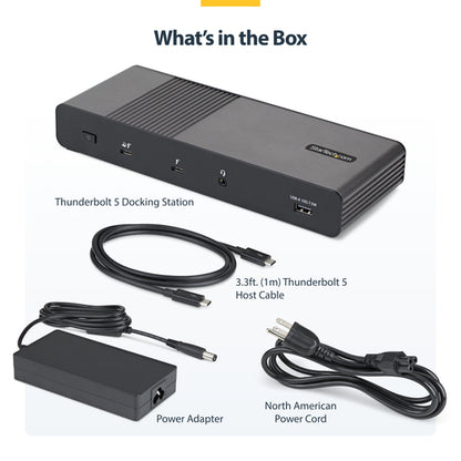 StarTech.com Thunderbolt 5 Universal Docking Station for Mac & Windows with Quad Monitors, 140W Power Delivery, 120Gbps Bandwidth Boost, 2.5Gb Ethernet, USB-C & USB-A Ports