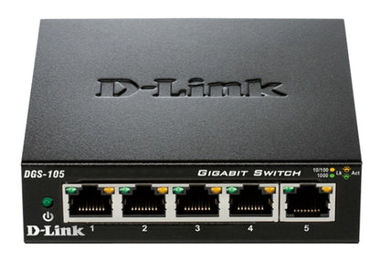 D-Link DGS-105 network switch Unmanaged L2 Gigabit Ethernet (10/100/1000) Desktop Black