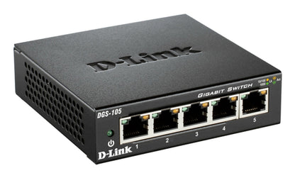 D-Link DGS-105 network switch Unmanaged L2 Gigabit Ethernet (10/100/1000) Desktop Black