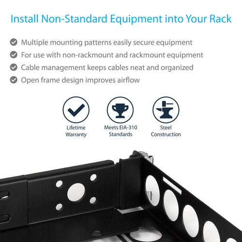 StarTech.com 1U Universal Server Rack Rails, Adjustable Depth Server Mounting Rails, 19inch Rack Mount Rails