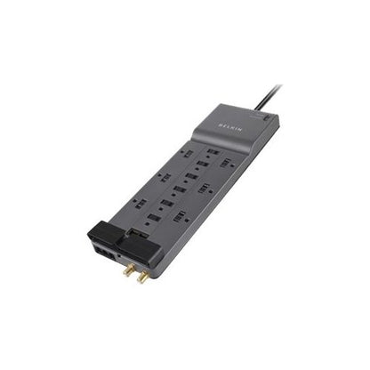 Belkin Power Strip Surge Protector with 12 AC Multiple Outlets  10 ft Long Flat Plug Heavy Duty Extension Cord for Home  Office  Travel  Computer Desktop  Laptop