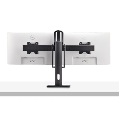 StarTech.com Crossbar Dual Monitor Desk Stand For Double 27-inch Screens, VESA Mount 75x75/100x100, Toolless Height Adjustment, Up To 13.2lb (6kg) Per Display