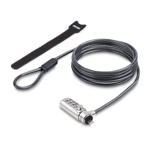 StarTech.com Slim Lock Nano Slot Compatible, 6.6ft (2m) Locking Cable, Desk Anti-Theft Security For Laptop/Notebook Computer, Cut-Resistant Steel Cable, 4-Digit Lock