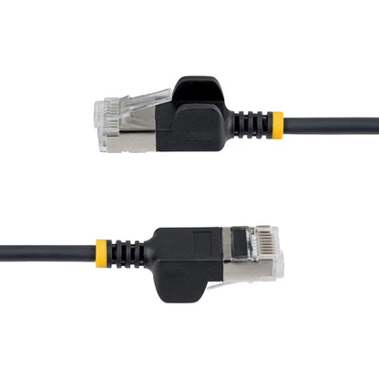 StarTech.com 7ft Black Ultra Slim Cat6A Ethernet Cable, Snagless, FTP, Pure Bare Copper Wire, 34AWG Slim RJ45 Network Patch Cord, Individually Tested