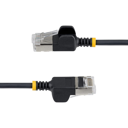 StarTech.com 3ft Black Ultra Slim Cat6A Ethernet Cable, Snagless, FTP, Pure Bare Copper Wire, 34AWG Slim RJ45 Network Patch Cord, Individually Tested