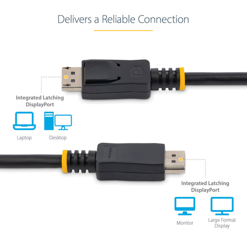 StarTech.com 6ft (2m) DisplayPort 1.2 Cable 10 Pack, 4K x 2K Ultra HD VESA Certified DisplayPort Cable, HBR2, DP to DP Cable for Monitor, Latching DP Connectors - DP 1.2 Cable Male/Male
