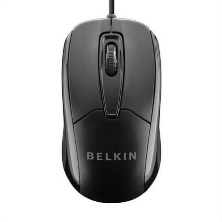 Belkin 3-Button Wired Computer Mouse - Ambidextrous  Ergonomic Mouse With 5-Foot USB-A Cord - 800 DPI Wired Mouse With Mouse Wheel Compatible with PCs  Macs  Desktops and Laptops - Black