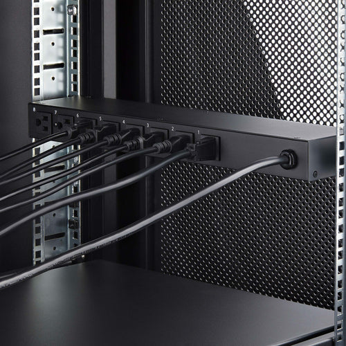 StarTech.com 8-Outlet Horizontal Rack Mount PDU, 1U Power Strip, Individual Outlet On/Off Switches w/Covers, 15A Circuit Breaker, 8ft/2.4m Cord, NEMA 5-15P/R, TAA