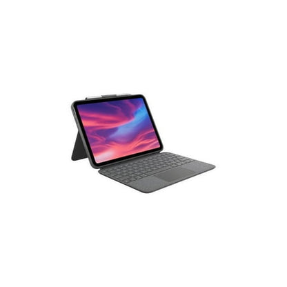 Logitech - Combo Touch Keyboard and Trackpad Case for Apple iPad -Latest Model - (10th Gen) with Detachable Backlit Keyboard - Oxford Gray