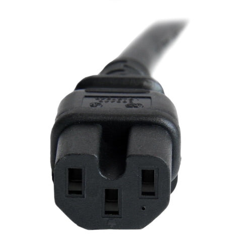 StarTech.com 3ft (1m) Heavy Duty Extension Cord, IEC 320 C14 to IEC 320 C15 Black Extension Cord, 15A 250V, 14AWG, Heavy Gauge Power Extension Cable, IEC 320 C14 to IEC 320 C15 AC Power Cord - UL Listed