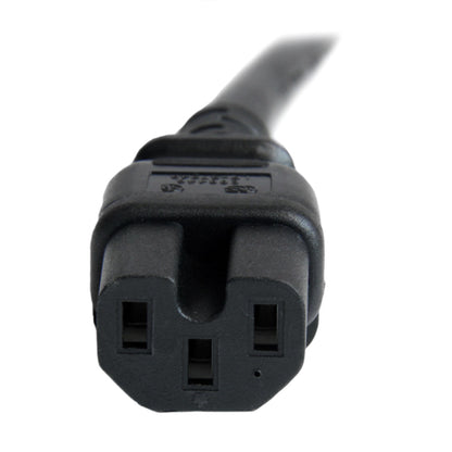 StarTech.com 3ft (1m) Heavy Duty Extension Cord, IEC 320 C14 to IEC 320 C15 Black Extension Cord, 15A 250V, 14AWG, Heavy Gauge Power Extension Cable, IEC 320 C14 to IEC 320 C15 AC Power Cord - UL Listed
