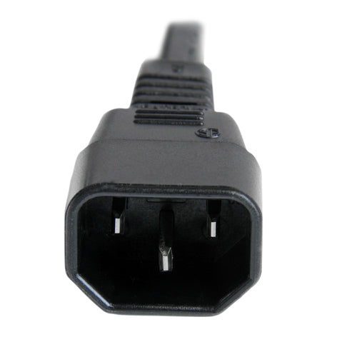 StarTech.com 3ft (1m) Heavy Duty Extension Cord, IEC 320 C14 to IEC 320 C15 Black Extension Cord, 15A 250V, 14AWG, Heavy Gauge Power Extension Cable, IEC 320 C14 to IEC 320 C15 AC Power Cord - UL Listed