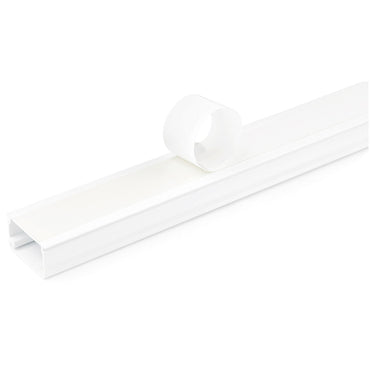 StarTech.com Solid Cable Management Raceway with Adhesive Tape & Cover, 1-1/8"(32mm)W x 3/4"(20mm)H - 6ft(1.8m) length, PVC Network/Power Cord Hider Kit - Wall Wire Duct System, UL Listed - TAA