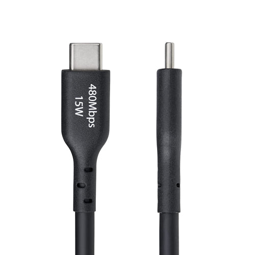 StarTech.com 15ft (4.5m) USB-A to USB-C Charging Cable, Charge & Sync, 3A, USB 2.0, TPE Jacket - Black USB Charging Cord