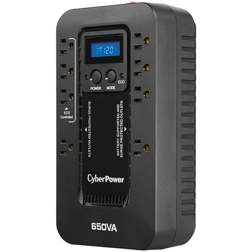 CyberPower EC650LCD uninterruptible power supply (UPS) Standby (Offline) 0.65 kVA 390 W 8 AC outlet(s)
