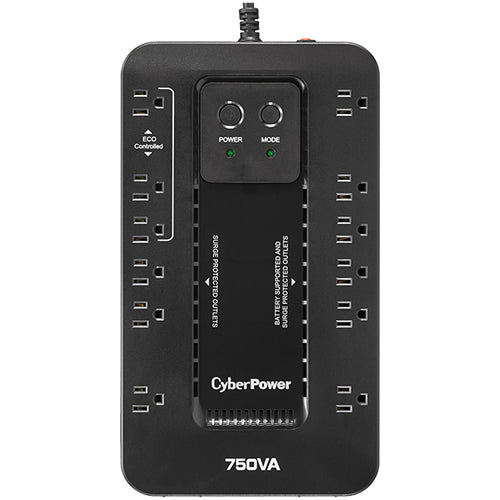 CyberPower EC750G uninterruptible power supply (UPS) Standby (Offline) 0.75 kVA 450 W 12 AC outlet(s)