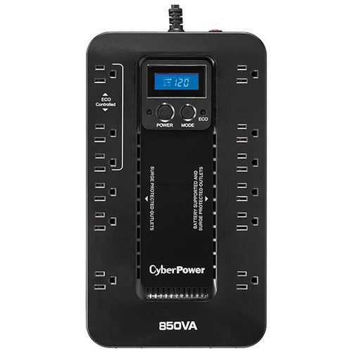 CyberPower EC850LCD uninterruptible power supply (UPS) Line-Interactive 0.85 kVA 510 W 12 AC outlet(s)