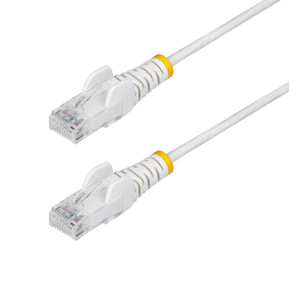 StarTech.com 10ft White Slim CAT6 Ethernet Cable, Snagless, 100W PoE, UTP, LSZH, 28AWG Pure Bare Copper Wire, Slim RJ45 Network Patch Cord w/Strain Reliefs, Individually Tested