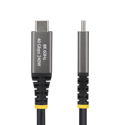 StarTech.com 6ft (1.8m) Active USB4 Cable, 40Gbps, 240W PD, 8K 60Hz/4K 240Hz DP2.1 DP40, TPE Jacket, Thunderbolt 4 Compatible USB-C Cable - Black USB-C Cord