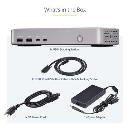 StarTech.com Dual-Monitor USB4 Docking Station, Dual 4K 120Hz or Single 8K 60Hz HDMI, 100W Laptop Charging, 2.5GbE, USB-C Multi-Monitor Dock, Driverless