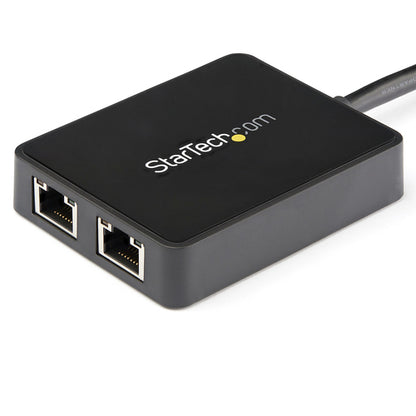 StarTech.com USB 3.0 to Dual Port Gigabit Ethernet Adapter NIC w/ USB Port