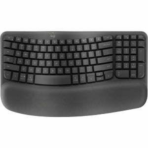 Logitech Wave Keys for Business  Wireless Ergonomic Keyboard with Cushioned Palm Rest  Secure Logi Bolt Technology  Bluetooth  Compatible with Windows/Mac/Chrome/Linux - Graphite