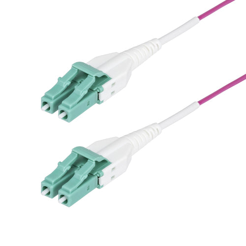 StarTech.com 5m (16ft) LC to LC (UPC) OM4 Multimode Fiber Optic Cable, Erika Violet, 50/125µm, 40G/100G, LOMMF/VCSEL, Uniboot Fiber Jumper Cord, OFNR Riser Rated