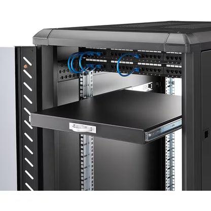 StarTech.com - StarTech.com 1U Sliding Server Rack Mount Keyboard Shelf Tray, 55lbs (25Kg), 22in (55cm) Deep Steel Pull Out Drawer for 19" AV, Network Equipment Rack