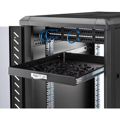StarTech.com - StarTech.com 1U Sliding Server Rack Mount Keyboard Shelf Tray, 55lbs (25Kg), 22in (55cm) Deep Steel Pull Out Drawer for 19" AV, Network Equipment Rack