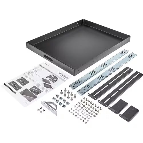 StarTech.com - StarTech.com 1U Sliding Server Rack Mount Keyboard Shelf Tray, 55lbs (25Kg), 22in (55cm) Deep Steel Pull Out Drawer for 19" AV, Network Equipment Rack