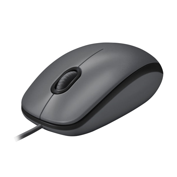 Logitech M100 Wired Optical Ambidextrous PC Mouse with 1000 DPI Optical Tracking  Gray