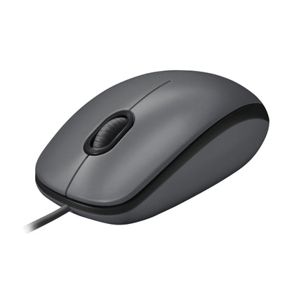 Logitech M100 Wired Optical Ambidextrous PC Mouse with 1000 DPI Optical Tracking  Gray