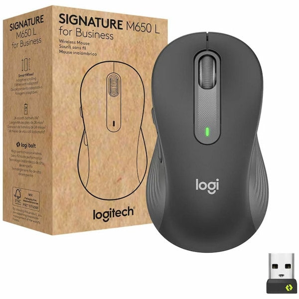 Logitech Signature M650 for Business Wireless Mouse Graphite 910-006272