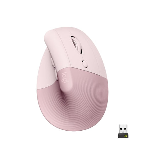 Logitech - Lift Vertical Wireless Optical Ergonomic Mouse with 4 Customizable Buttons - Wireless - Rose