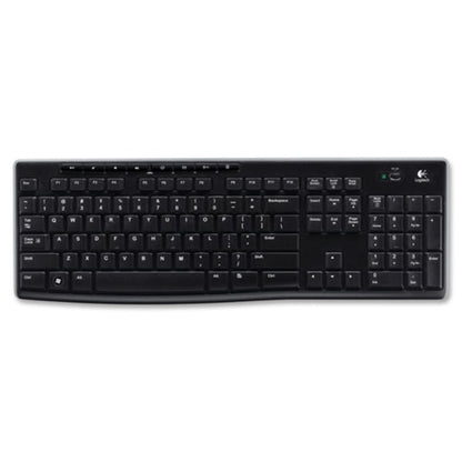 Logitech K270 Wireless Keyboard for Windows  2.4 GHz Wireless  Full-Size  Number Pad  Black
