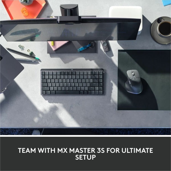 Logitech MX Mechanical Mini Wireless Illuminated Keyboard  Linear Switches  Backlit  Bluetooth  USB-C  macOS  Windows  Linux  iOS  Android  Graphite