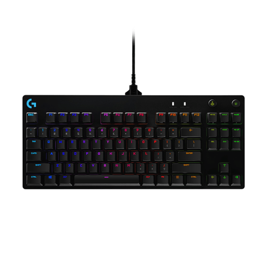 Logitech G PRO Mechanical Gaming Keyboard  Ultra Portable Tenkeyless Design  Detachable Micro USB Cable  16.8 Million Color LIGHTSYNC RGB Backlit Keys