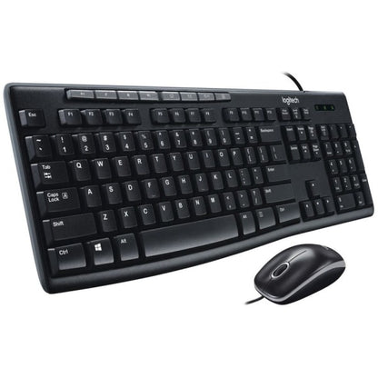 Logitech MK200 Media Combo  Keyboard/Mouse  Wired  USB  Black