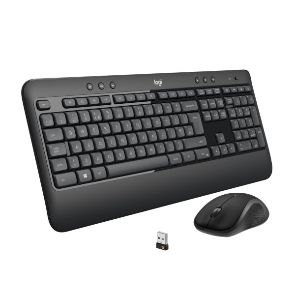 Logitech MK540 Advanced Wireless Keyboard and Mouse Combo for Windows  2.4 GHz Unifying USB-Receiver  Multimedia Hotkeys  3-Year Battery Life  for PC  Laptop