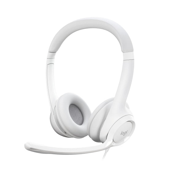 Logitech - H390 Wired USB On-Ear Stereo Headphones - Off-White