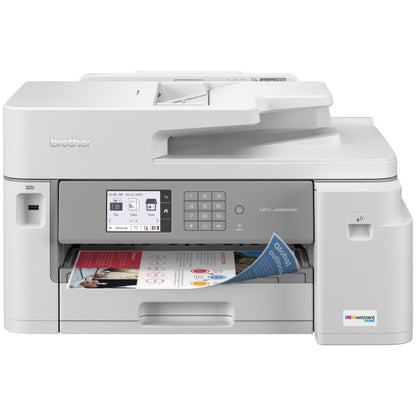 Brother - MFC-J5855DW INKvestment Tank All-in-One Inkjet Printer with up to 1-Year of Ink In-box - White/Gray