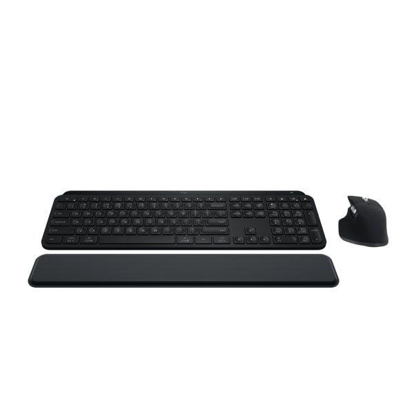 Logitech - MX Keys S Combo Advanced Full-size Wireless Scissor Keyboard and Mouse Bundle with Palm-rest - Black