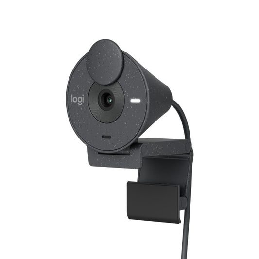 Logitech - Brio 300 1920x1080p USB-C Webcam with Privacy Shutter - Graphite