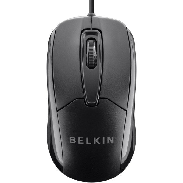 Belkin 3-Button Wired Computer Mouse - Ambidextrous  Ergonomic Mouse With 5-Foot USB-A Cord - 800 DPI Wired Mouse With Mouse Wheel Compatible with PCs  Macs  Desktops and Laptops - Black
