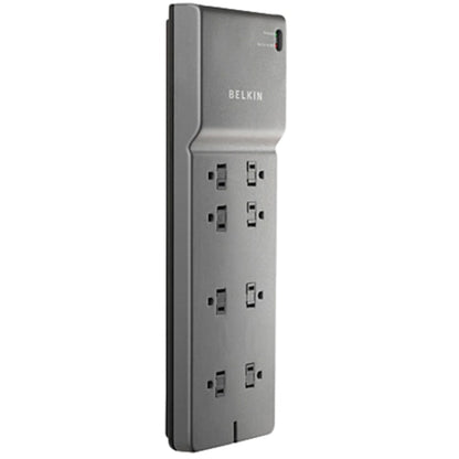 Belkin Power Strip Surge Protector with 8 Outlets  6 ft Long Flat Plug Heavy Duty Extension Cord + Overload Protection for Home  Office  Travel  Computer Desktop & Phone Charging Brick (3 550 Joules)