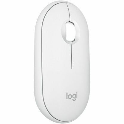 Logitech - Pebble Mouse 2 M350s Slim Lightweight Wireless Bluetooth Optical Silent Ambidextrous Mouse with Customizable Buttons - Wireless - Off-White