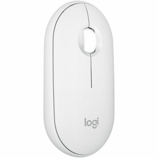 Logitech - Pebble Mouse 2 M350s Slim Lightweight Wireless Bluetooth Optical Silent Ambidextrous Mouse with Customizable Buttons - Wireless - Off-White
